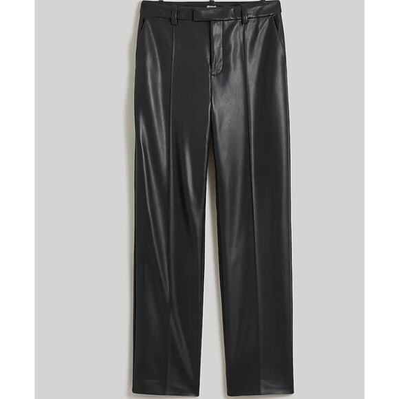 Madewell x Aimee Song Slim Tapered Pants in Faux Leather Black 14 - Picture 5 of 5